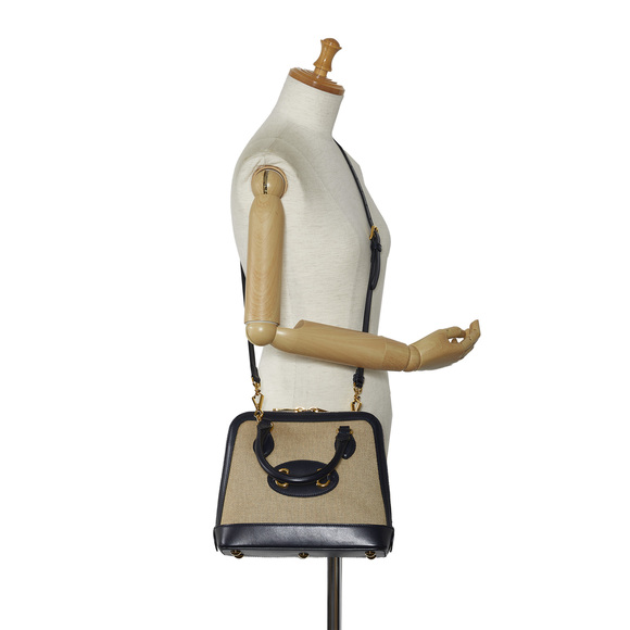 Pre-Loved Gucci Small Horsebit 1955 Canvas Top Handle - Picture 9 of 10